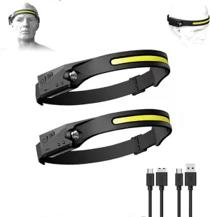 Headlamp Rechargeable,Motion Sensor 5Mode Head Lights,for Outdoor Camping Running Hiking Fishing