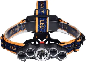 Headlamp，5 LEDHeadlight USB Rechargeable Super Bright Waterproof Head Torch for Camping, Cycling, Climbing, Hiking, Fishing