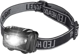 Headlamps AAA Battery(Included) Powered,500 Lumens Ultra Bright Led Headlamp Flashlight, Motion Sensor, Red Lights, Waterproof Running Head Lamp for Adults Kids Hiking Camping