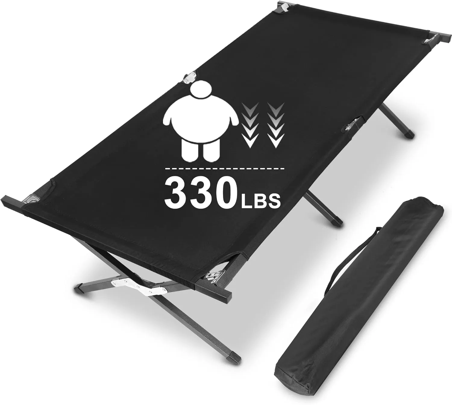 Healsmart Camping Cot with Storage Bag for Adults, Portable and Lightweight Cot for Outdoor Traveling, Hiking, Easy to Set up, 1 Pack