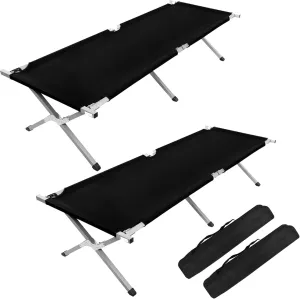 Healsmart Camping Cot with Storage Bag for Adults, Portable and Lightweight Cot for Outdoor Traveling, Hiking, Easy to Set up, 2 Pack
