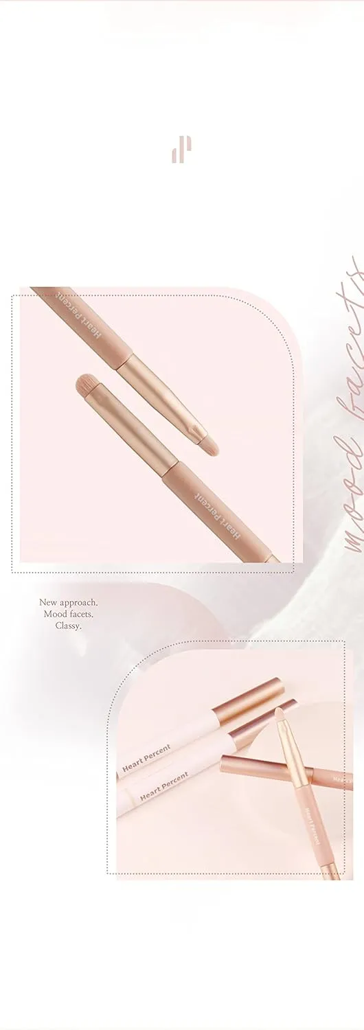 Heart Percent Dual-Ended Lip Brush One for All Lip Makeup Multi-Use Tool