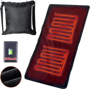 Heated Sleeping Bag Liner with 5000mAh Power Bank, Heated Sleeping Bag Pad, Electric Heated Blanket Trekpack for Camping Cold Weather, 3 Heating Level, Compact Backpack Style Outdoor