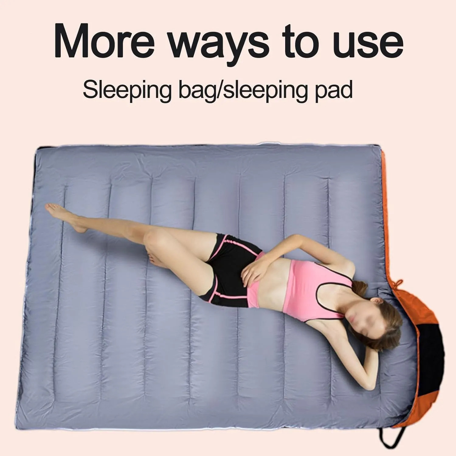 Heated Sleeping Bag, Rectangular USB Power Support Heating Pads Splicable 1.8Kg 3 Heating Levels Waterproof Lightweight for Adults Kids