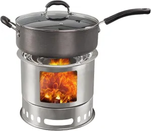 Heating Furnace,Wood Burning Camp Stove, Camping Folding Lightweight Wood Alcohol Stove,4 in 1 Large Stove,Camping Stove/Backpacking Stove Portable Windproof C