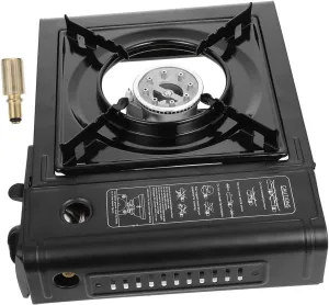 Hemoton Portable Butane Stove Single Burner Gas Stove Piezo Electric Ignition Camping and Backpacking Essentials with Carrying Case (A)