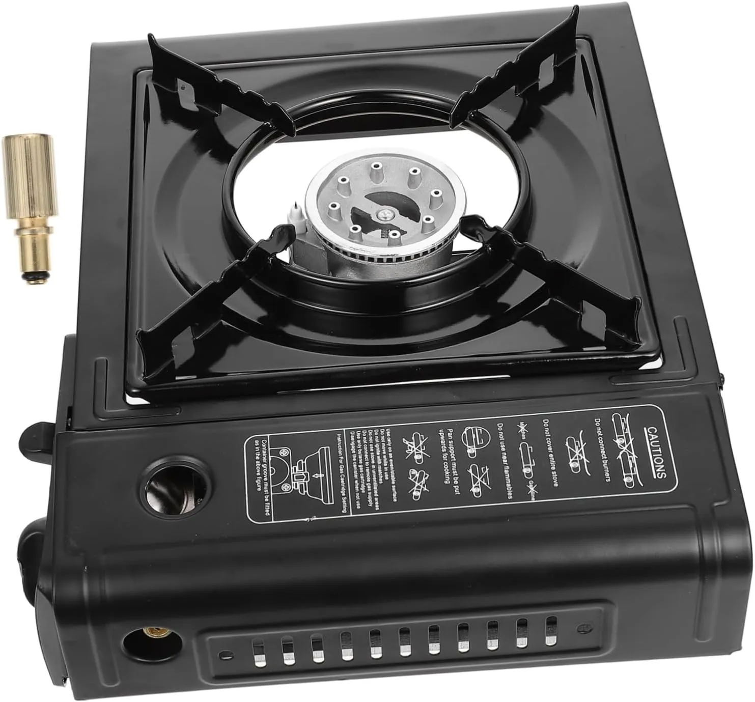 Hemoton Portable Butane Stove Single Burner Gas Stove Piezo Electric Ignition Camping and Backpacking Essentials with Carrying Case (A)