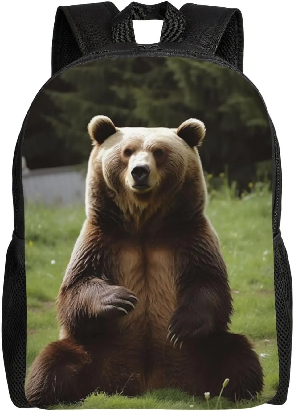 Hi Bear Sit On The Lawn Cute Backpack Waterproof Lightweight Laptop Backpack Shoulder Bag Casual Daypack For Women Men