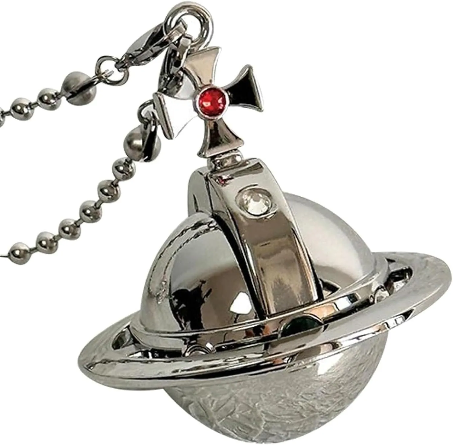 High-Grade Punk Saturn Necklace Lighter – Vintage Inflatable Soft Flame with Chain for Men and Women Portable Nana(#1)