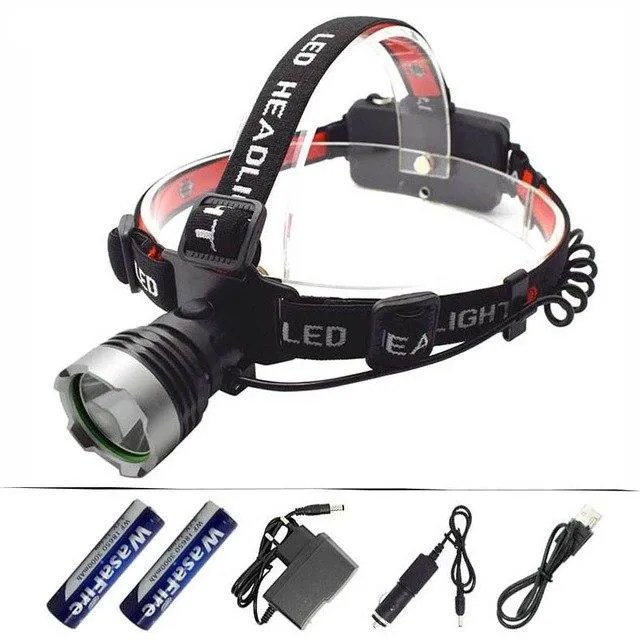 High Power XM-L T6 LED Headlight 3-Mode Long Range Headlamp Rechargeable Head Torch Camping Hunting Flashlight by 18650 Battery