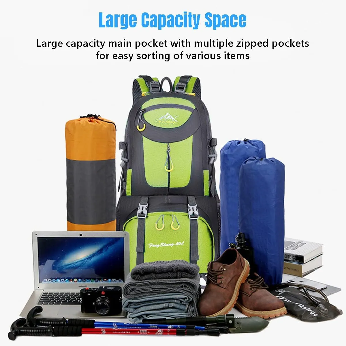 Hiking Backpack 50L Climbing Camping Backpack Large Rucksack for Trekking Travel Outdoor Sport