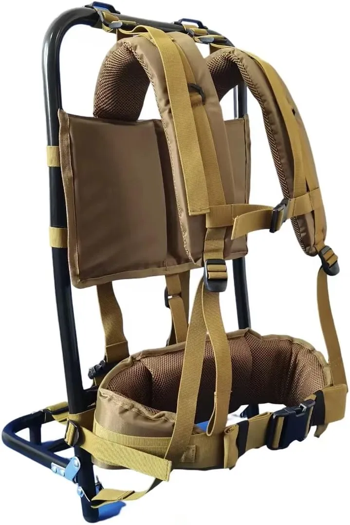 Hiking/Hunting Backpack Frame, Aluminum External Frame Backpack, Lightweight & Foldable 28.7 x 14.6 x 9.8 inches (khaki)