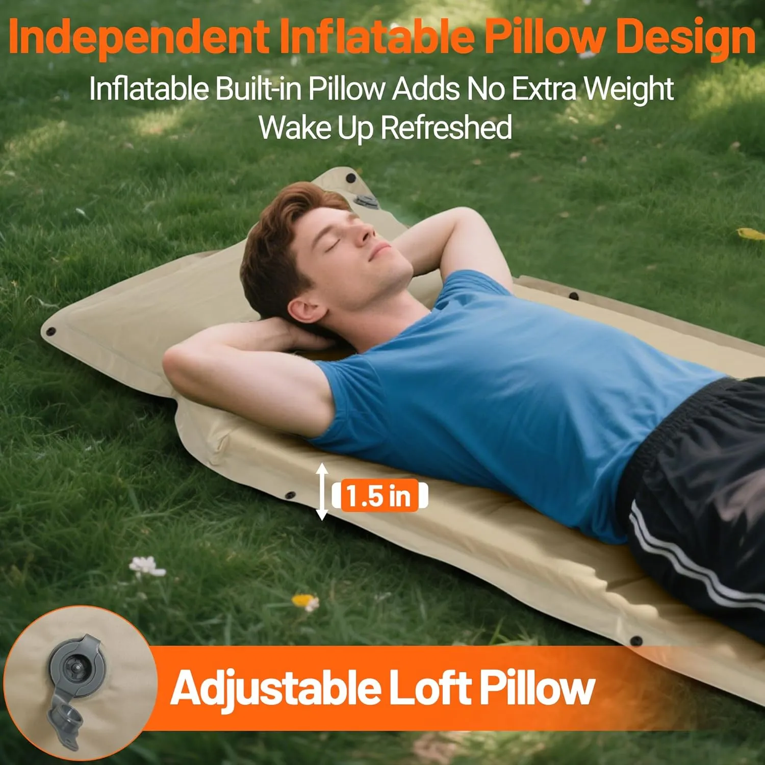 Himalaya Inflatable Sleeping Pad for Camping Ultralight Sleeping Mat for Backpacking Hiking Compact Camping Air Mattress with Pillow Foam Sleeping Mat