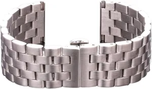 HMFang Watchband Bracelet Solid Stainless Steel 20mm 22mm 24mm 26mm Watch Band Women Men Silver Brushed Metal Strap Deployment Clasp