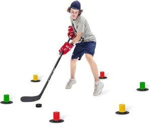 Hockey Revolution Lightweight Stickhandling Training Aid, Equipment for Puck Control, Reaction Time & Coordination - Light, Portable & Adjustable - Drill Cones
