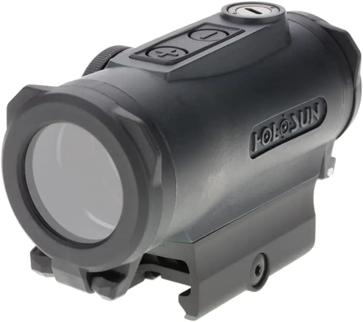 HOLOSUN HE530G 2 MOA Dot & 65 MOA Circle Micro Sight for Rifle - Durable Shake-Awake Parallax Free Sight with Titanium Housing, Multiple Reticle System & 12 Brightness Settings - Red/Green Dot Options