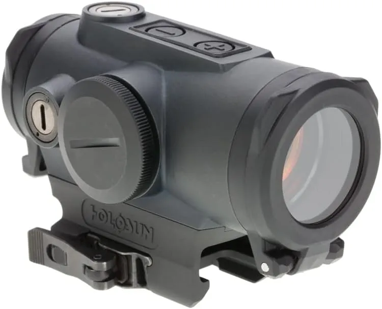 HOLOSUN HE530G 2 MOA Dot & 65 MOA Circle Micro Sight for Rifle - Durable Shake-Awake Parallax Free Sight with Titanium Housing, Multiple Reticle System & 12 Brightness Settings - Red/Green Dot Options