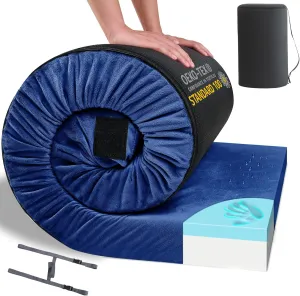 HomeMate CertiPUR-US Memory Foam Camping Mattress Pad Portable Roll Up Mattress for Adults Sleeping Mat Cot Mattress Pad