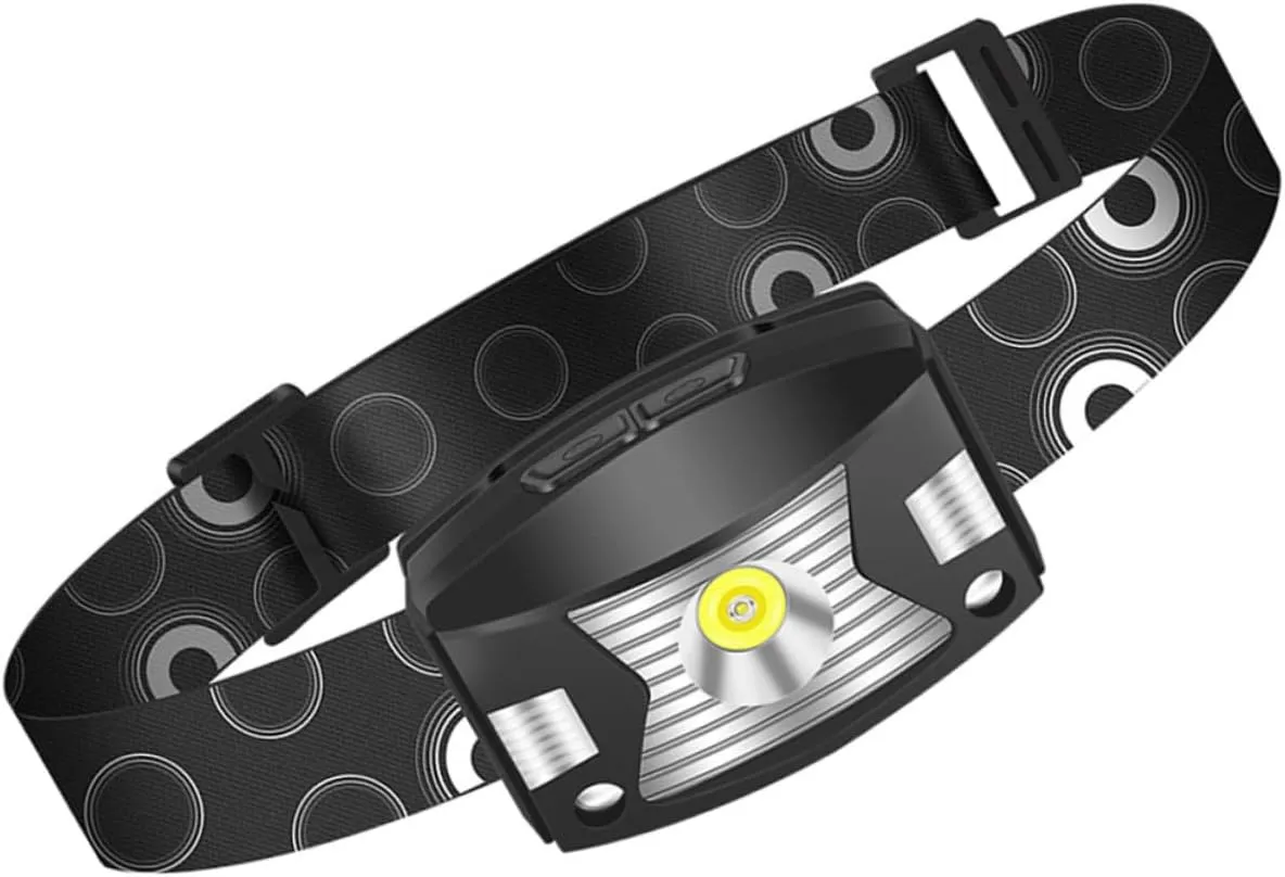 Homoyoyo 1set USB Rechargeable Headlight Led Headlamp for Night Running Camping Outdoor Activities Compact Motion Sensor Light Wide Coverage Comfortable Headband