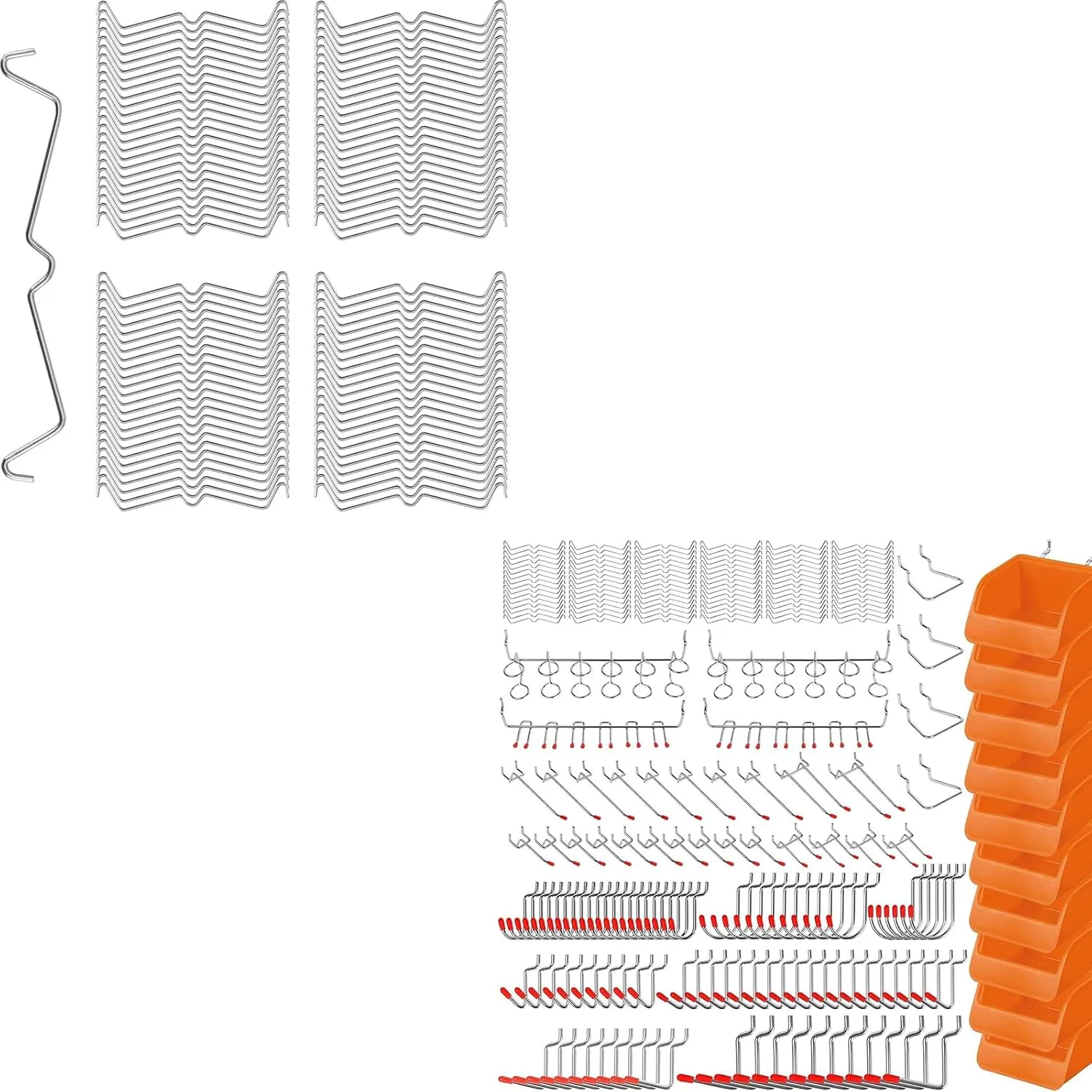 HORUSDY Pegboard Hooks Metal Peg Locks