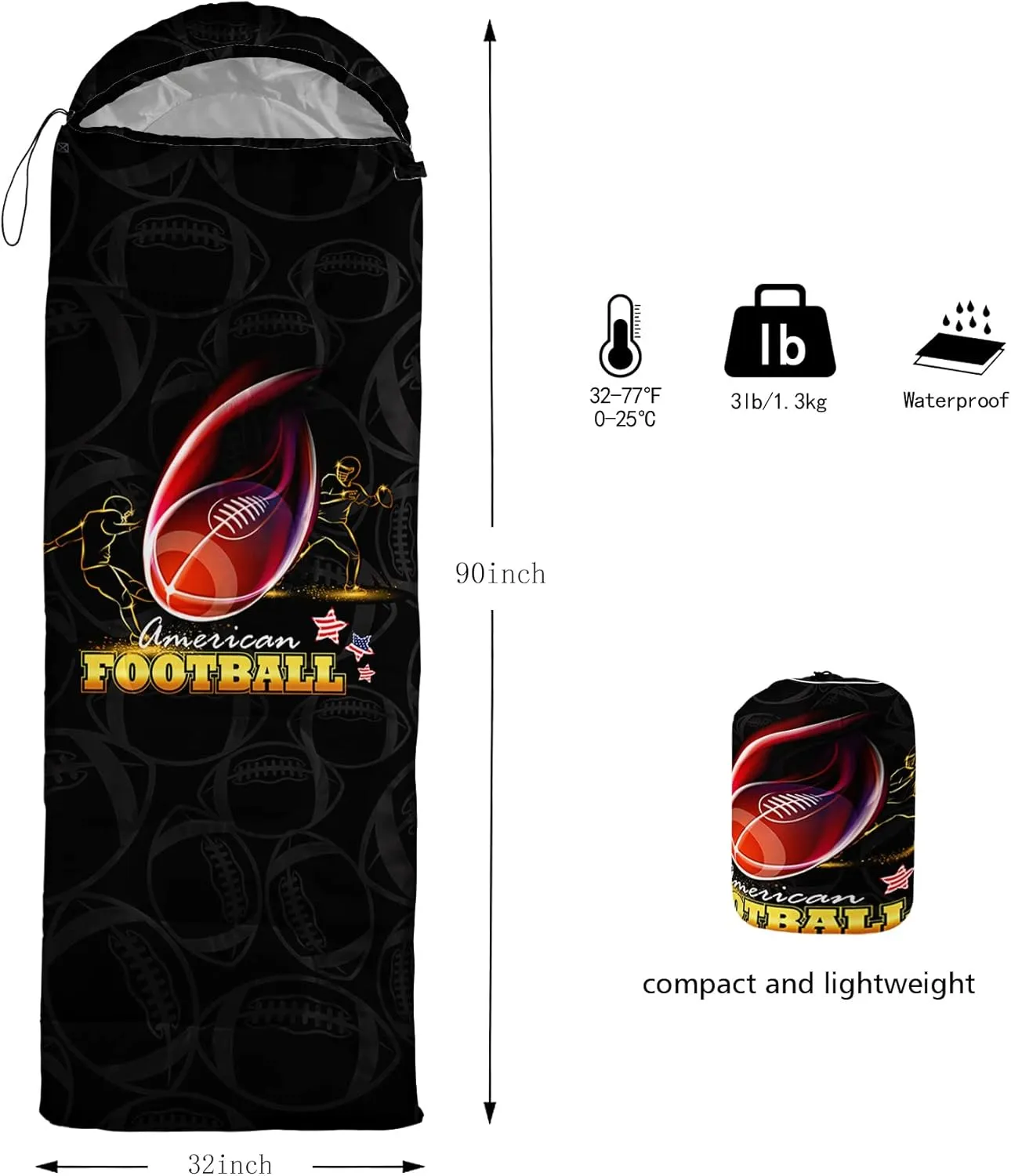 HOSIMA Butterfly Sleeping Bags for Adults and Kids for Camping,Black Gothic Ultralight Sleeping Bag for Cold Weather Summer.