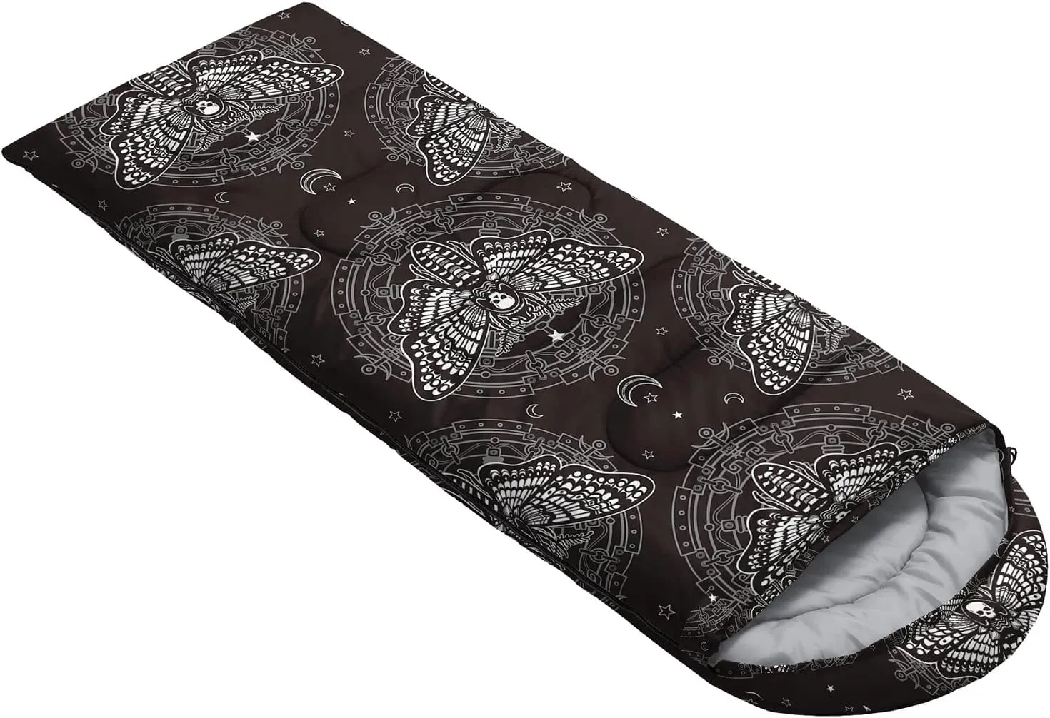 HOSIMA Butterfly Sleeping Bags for Adults and Kids for Camping,Black Gothic Ultralight Sleeping Bag for Cold Weather Summer.