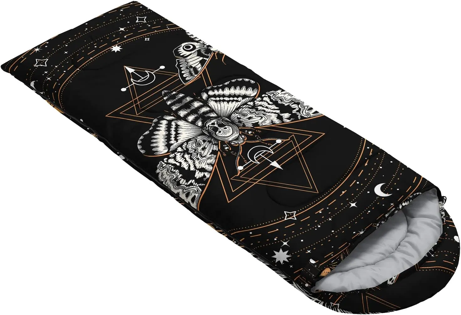HOSIMA Butterfly Sleeping Bags for Adults and Kids for Camping,Black Gothic Ultralight Sleeping Bag for Cold Weather Summer.