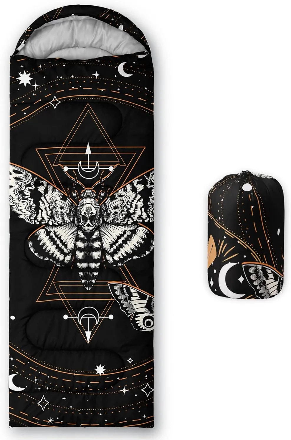 HOSIMA Butterfly Sleeping Bags for Adults and Kids for Camping,Black Gothic Ultralight Sleeping Bag for Cold Weather Summer.