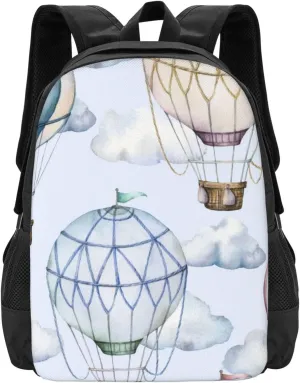 Hot Air Balloons And Clouds Lightweight Packable Backpack Travel Casual Large Capacity Daypack Foldable Backpack For Men Women