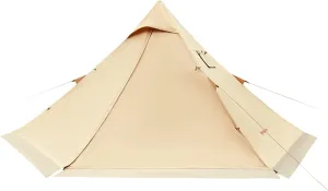 Hot Tent with Stove Jack, Durable 4 Season Camping Pyramid Teepee Tent for 2~4 Person, Adult Indian Teepee Tent for Family Glamping