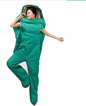 Humanoid Sleeping Bag Outdoor Camping Sleeping Bag Ultralight Warm 4 Season Cotton Sleeping Bag with Legs Separated Ultra-Light Warm Sleeping Bag