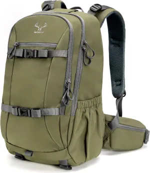 Hunting Backpack Waterproof Pack: 25L Hunting Gear with Rain Cover,Hunting Day Pack with Rifle Bow Gun Holder (Green)