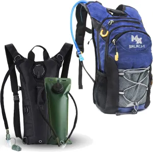 Hydration Backpack for Hiking,Black/Blue Water Hydration Backpack with 3L/2L Water Bladder，Women Men Insulated Lightweight Water Backpack for Running, Climbing, Biking, Hiking, Cycling