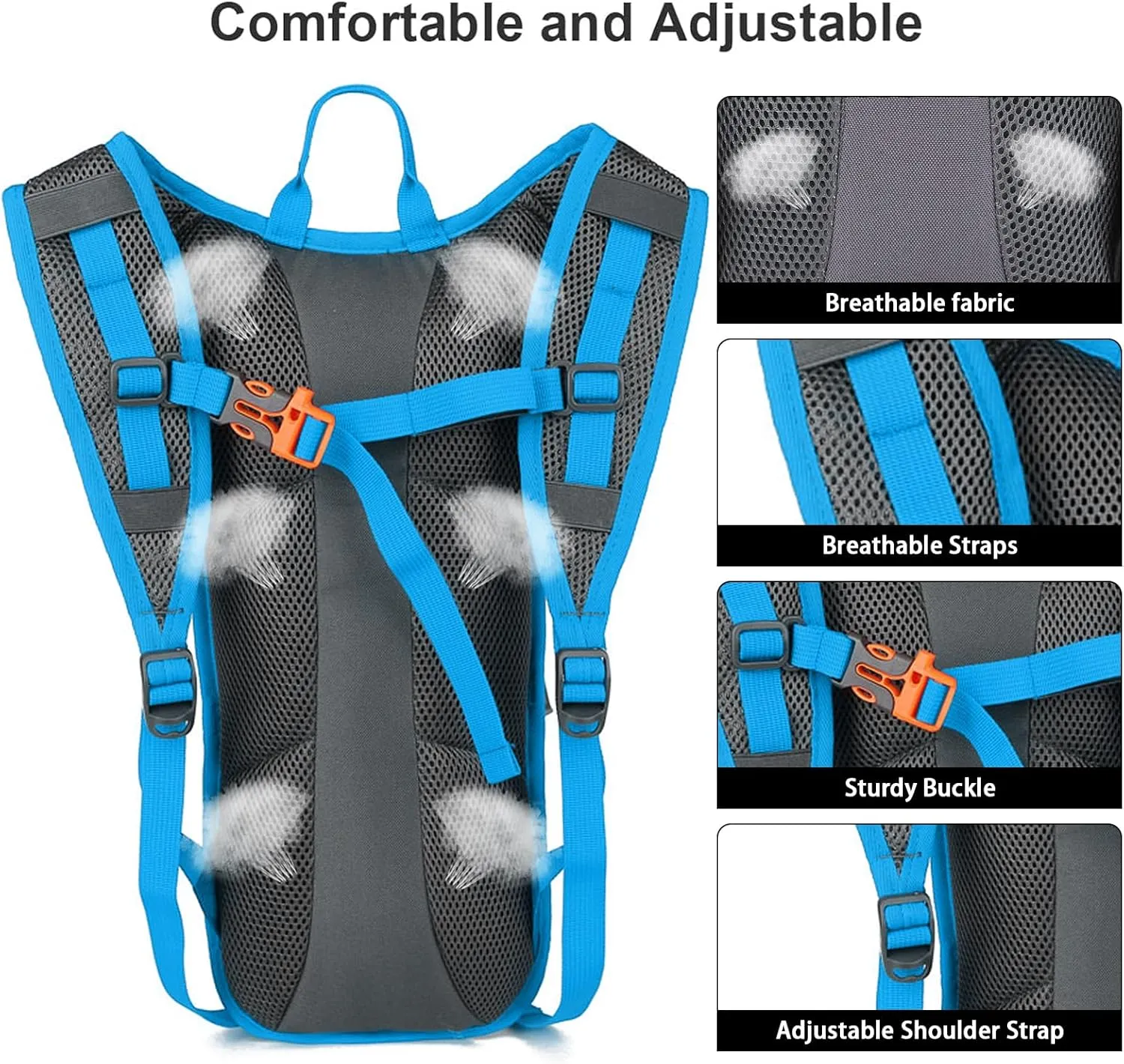 Hydration Backpack Nylon Hiking Backpack Outdoor Water Bladder Backpack for Cycle Biking Running