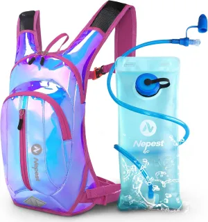Hydration Pack Backpack for Women & Men, Lightweight Water Backpack with 2L Water Bladder for Hiking Cycling Running Biking