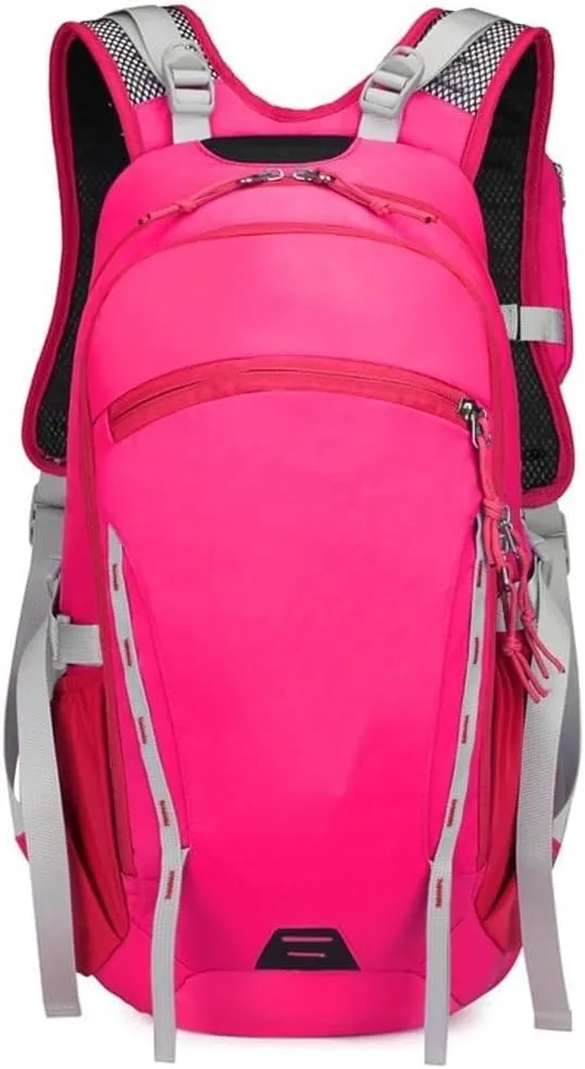 Hydration Vest Running Pack with 2L Water Bladder, Large Capacity Outdoor Backpack for Men and Women, Black/Pink