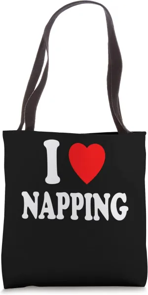 I Heart (Love) Napping Sleeping Lazy Lethargic Slothful Tote Bag