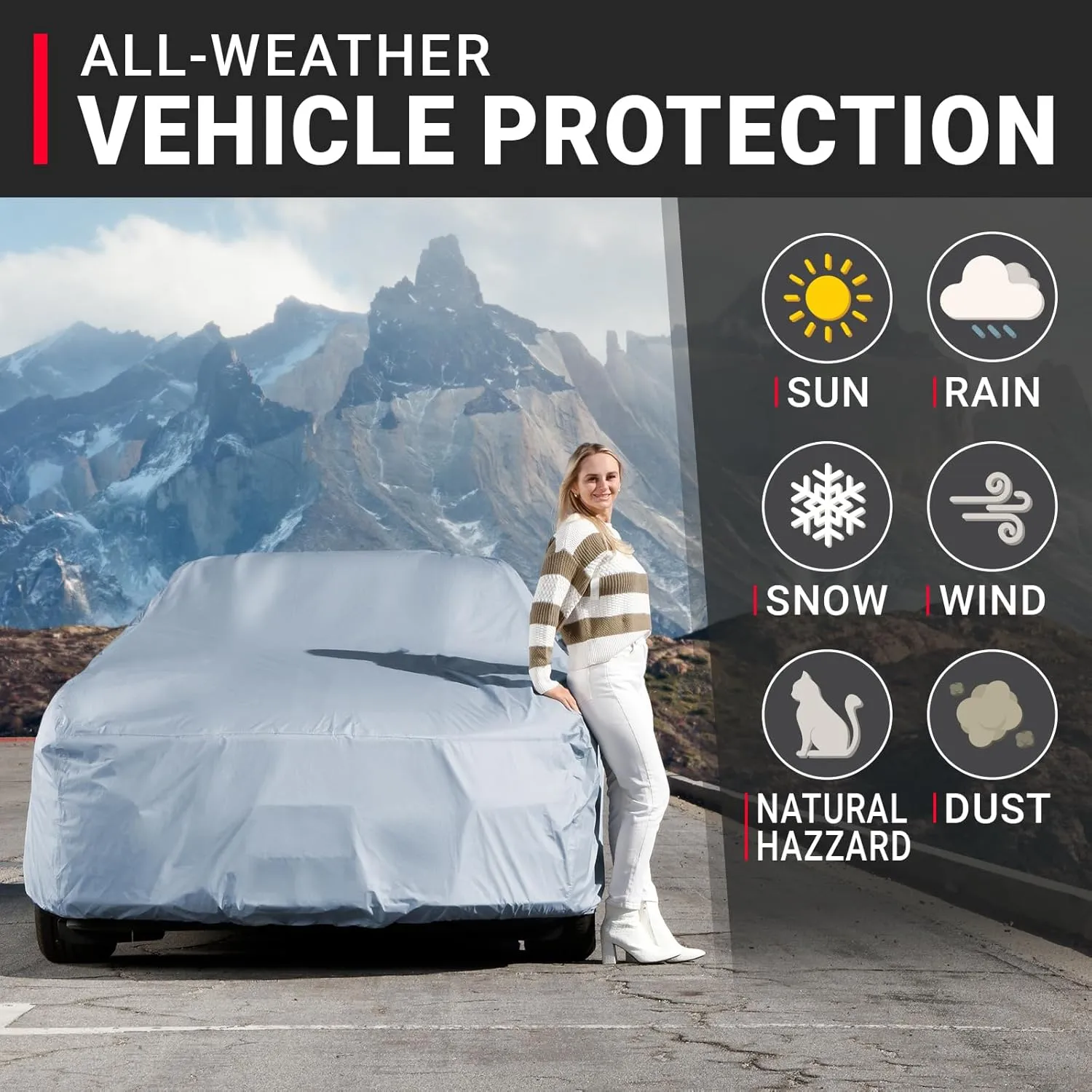 iCarCover Premium Car Cover for 1967-1969 Plymouth Barracuda Heavy Duty Waterproof All-Weather Automobiles Custom Fit Indoor Outdoor UV Snow Protection Covers with Straps and Bag