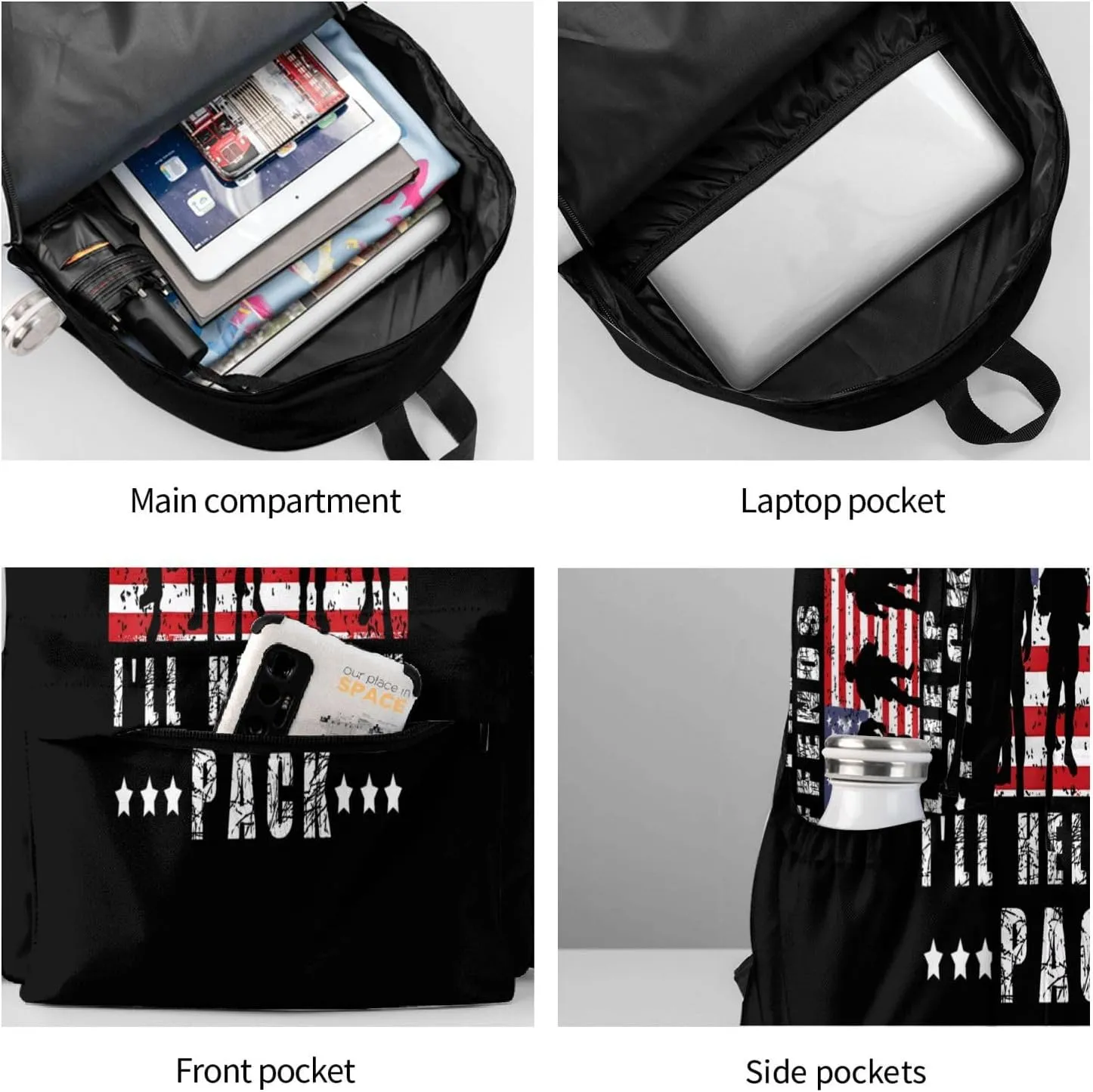 If This Flag Offends You I'll Help You Pack Veteran's Day Backpack Casual Laptop Backpack Large Capacity Double Shoulder Bag Travel Daypack For Women Men