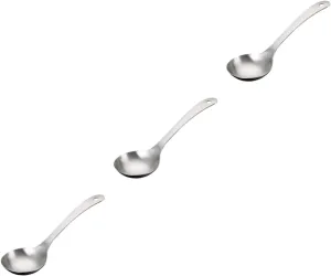 IMIKEYA 3pcs Elegant Dinner Spoon Stainless Steel Rice Scoop Long Handle Soup Serving Spoon Rust-proof Kitchen Home Restaurant