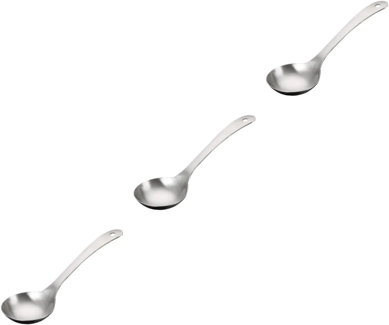 IMIKEYA 3pcs Elegant Dinner Spoon Stainless Steel Rice Scoop Long Handle Soup Serving Spoon Rust-proof Kitchen Home Restaurant