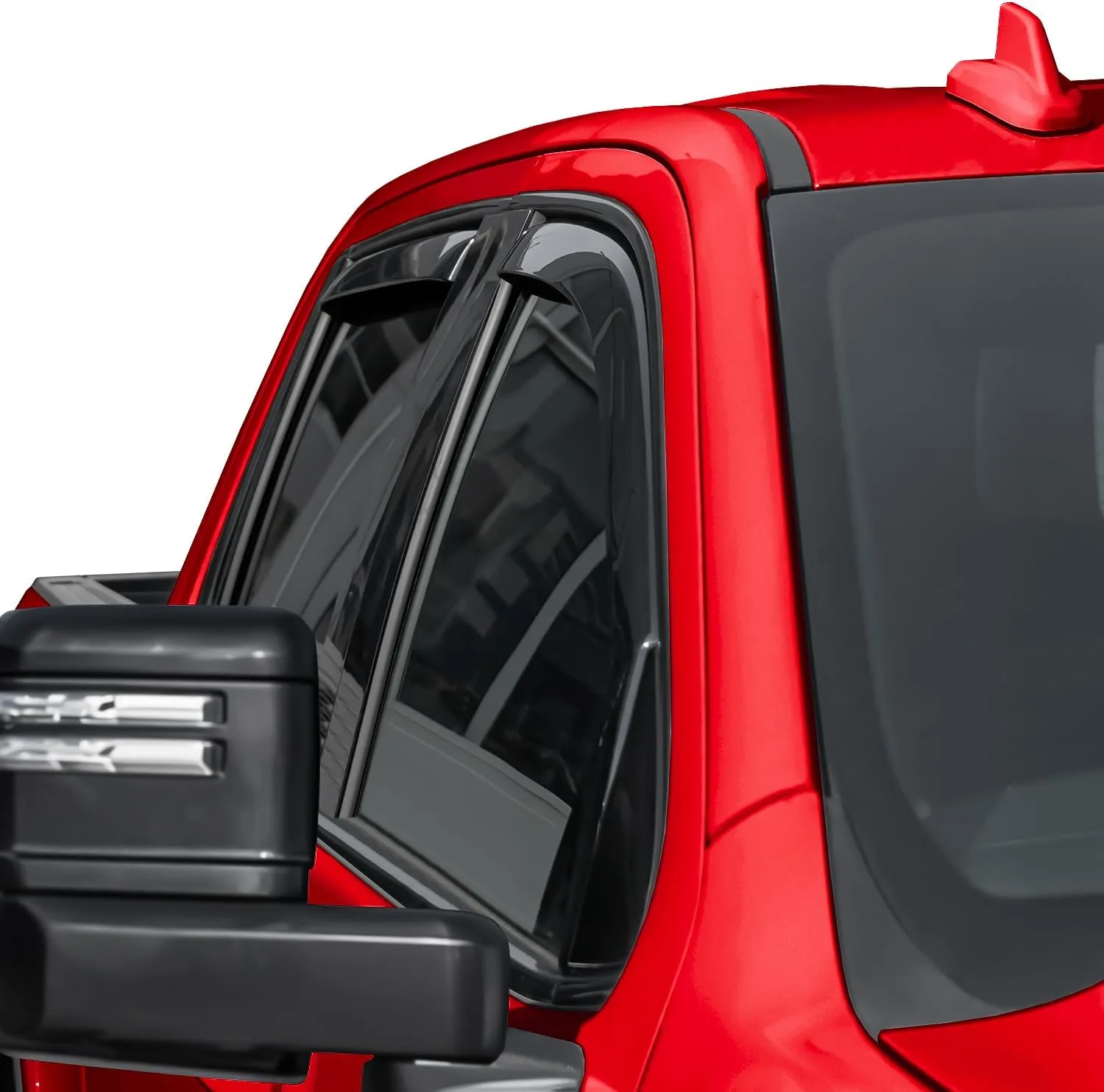 in-Channel Extra Durable Rain Guards for Chevrolet (Chevy) Silverado/GMC Sierra 2500HD/3500HD 2020-2025 Crew Cab, Window Deflectors, Vent Window Visors, 4 Pieces - 200298