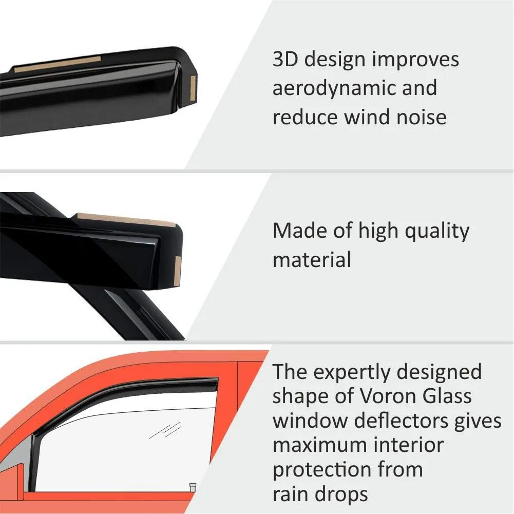 in-Channel Extra Durable Rain Guards for Chevrolet (Chevy) Silverado/GMC Sierra 2500HD/3500HD 2020-2025 Crew Cab, Window Deflectors, Vent Window Visors, 4 Pieces - 200298