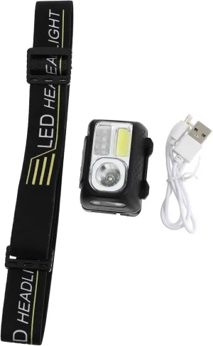 Induction Headlight Sensor LED Battery Lights Outdoor Hiking Headlamps Portable Motion Camping Night Riding Light -Mounted Flashlight Charging Lamp Multi-Functional Headlight