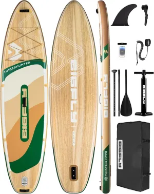 Inflatable Stand Up Paddle Board 11’*34”*6”, Blow Up Paddle Board for Adults,with Detachable Fins, Pump, Floating Paddle, Safety Leash,Backpack