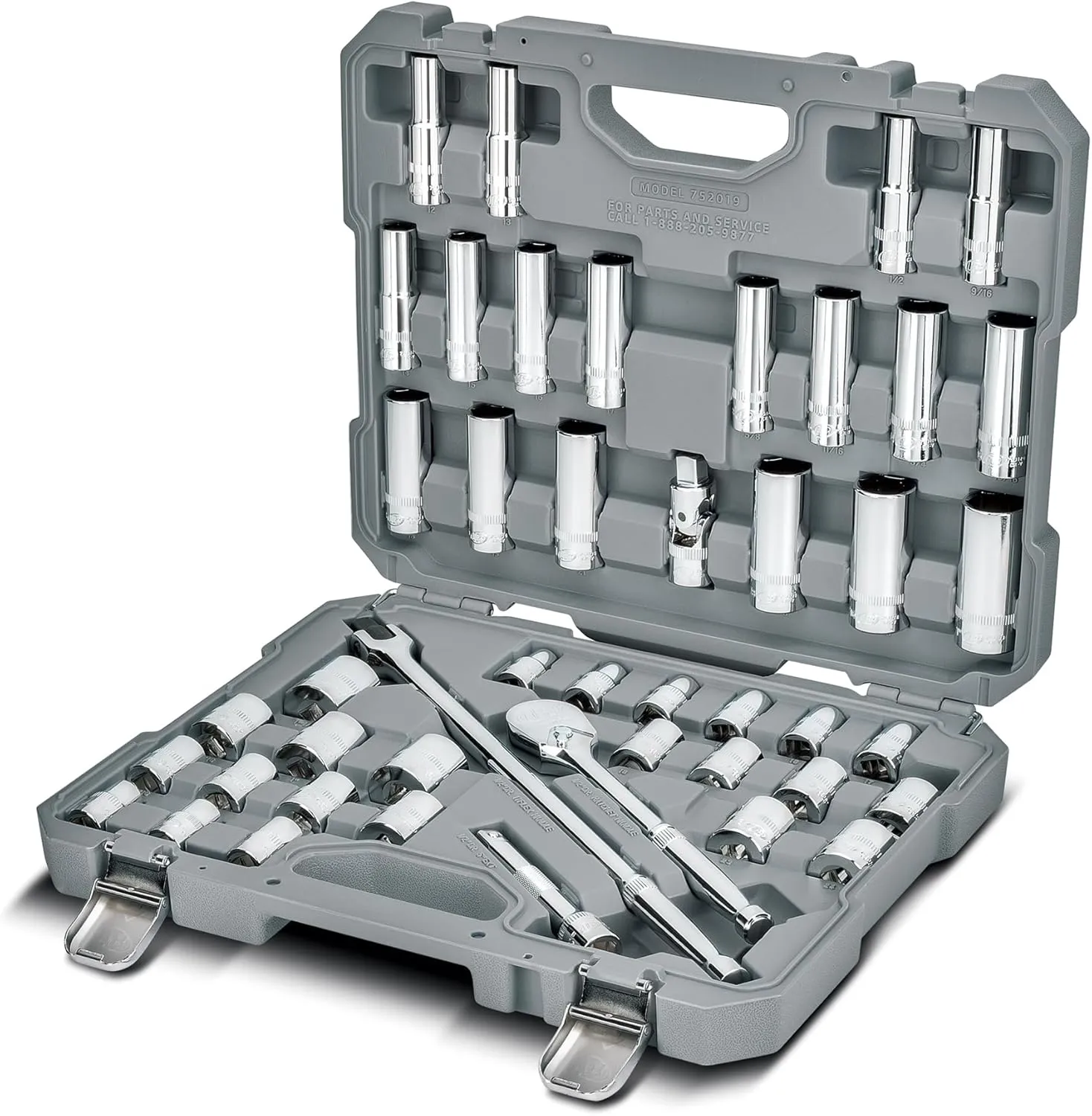 Ingersoll Rand 45 Pc. 1/2 in. Drive SAE/Metric Master Mechanics Tool Set- 752019