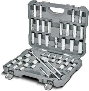 Ingersoll Rand 45 Pc. 1/2 in. Drive SAE/Metric Master Mechanics Tool Set- 752019