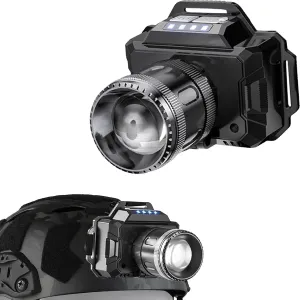 Intelligent Sensor Focus Tactical Helmet-Mounted Light, Night Operation LED Searchlight, Military Portable Multi-Function Work Illuminator