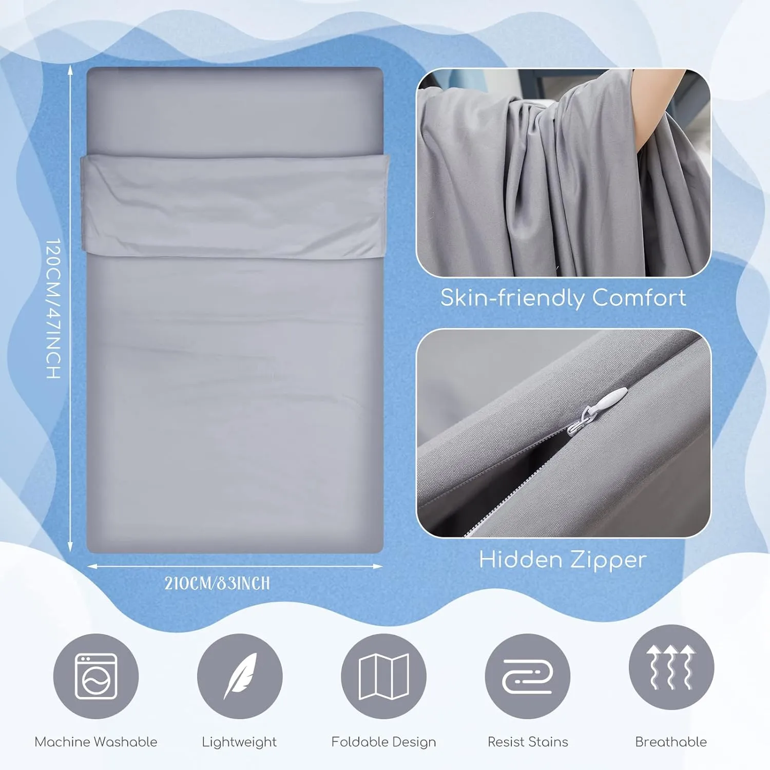 Irenare Self Tan Sleep Sack Reusable Body Self Tanners Lightweight Breathable Tanning Sleeping Sac for Bed Travel Sleeping Bag