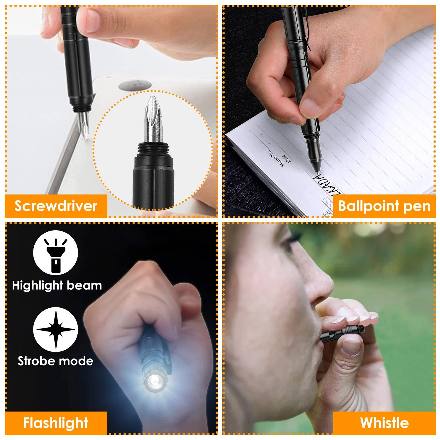 IronPoint™ 11-in-1 Tactical Pen – Survival Multi-Tool with Flashlight, Whistle, and Glass Breaker